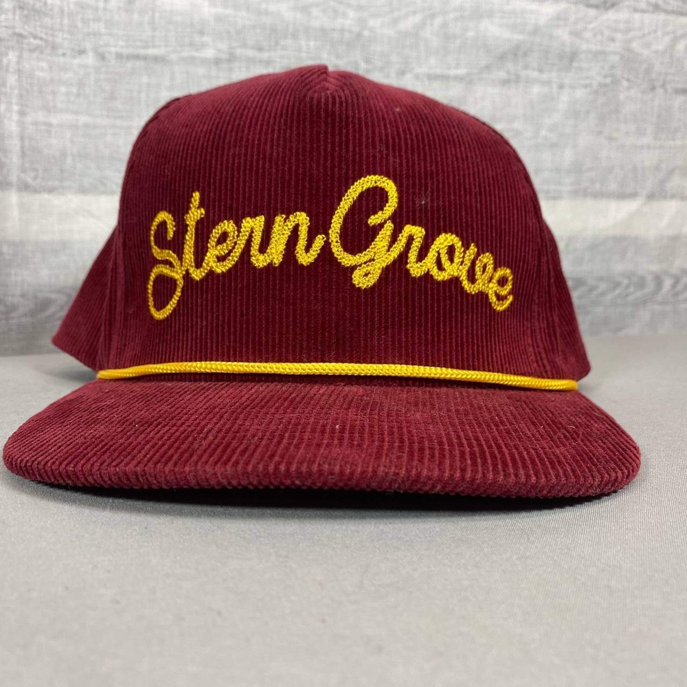 Golden Goods Stern Grove Hat Mens OS Maroon Corduroy Snapback Rope Cap